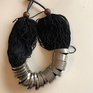 Vintage Silk and Silver Necklace